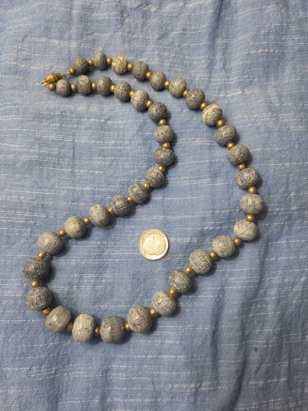 Genuine Blue Coral Bead Necklace